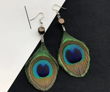 Empress Peacock Feather Earrings YourSoulPlace.com